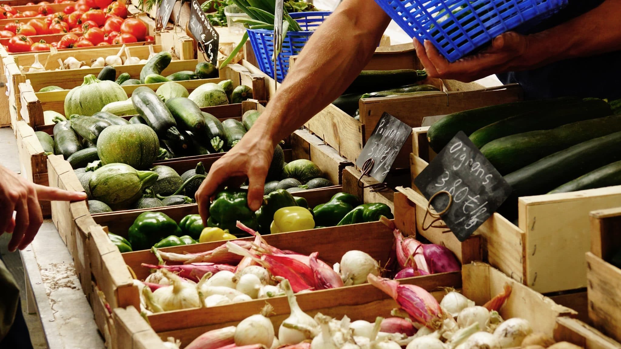 Manger sain, des légumes bio dans les marchés français