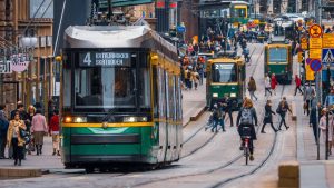 Les rues d'Helsinki en fInlande.